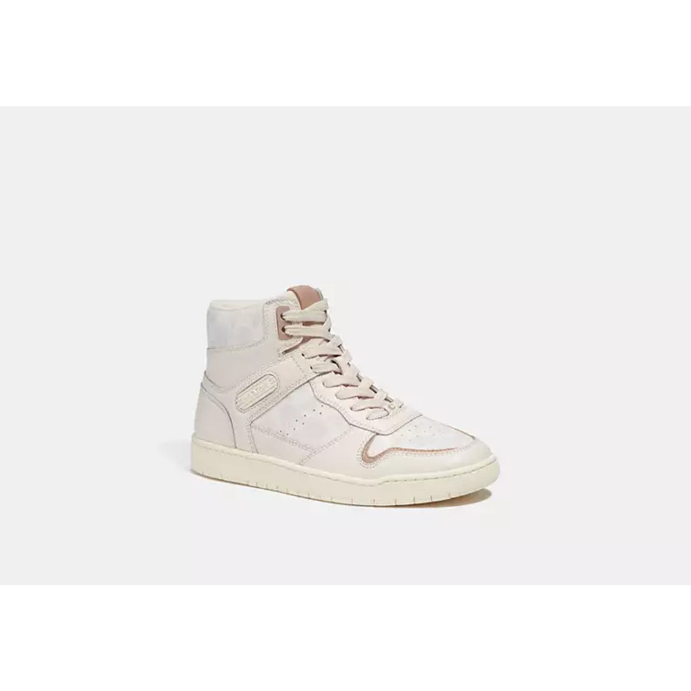 Coach Hi Top Sneakers CD304 Chalk Coated Canvas Women’s Sz 10B NIB MSRP $229 - Picture 12 of 16